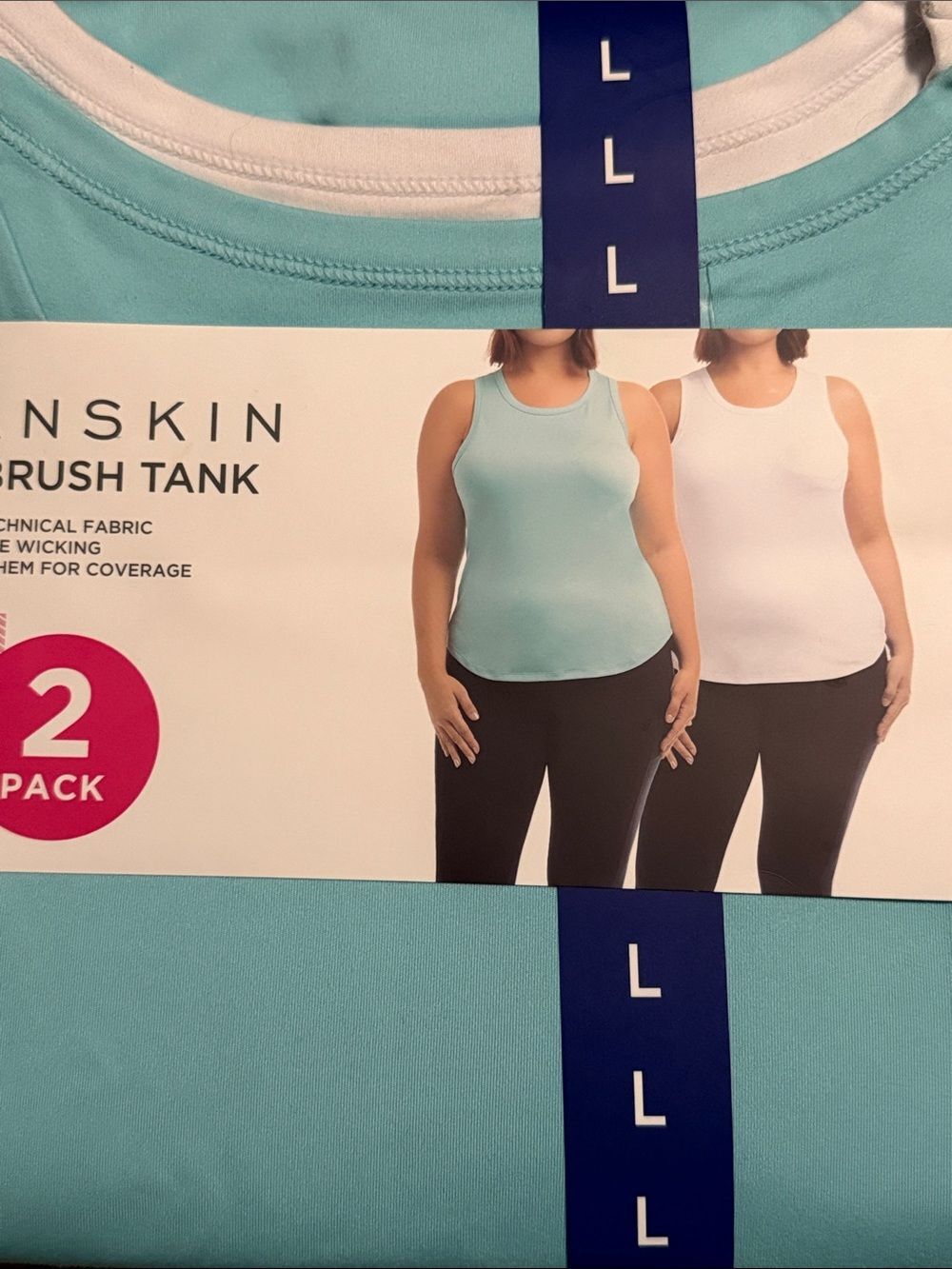 Danskin Activewear Tank Set Mint White Athleisure Workout Exercise Womens L NWT